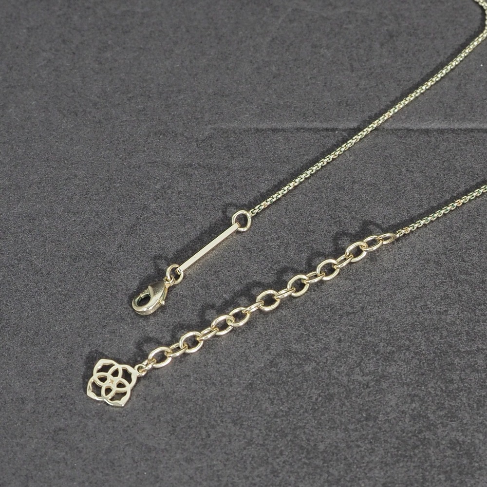 Kendra Scott Elliot Necklace Gold Tone Bar Pendant Pave Delicate Minimalist Chic - Picture 5 of 9
